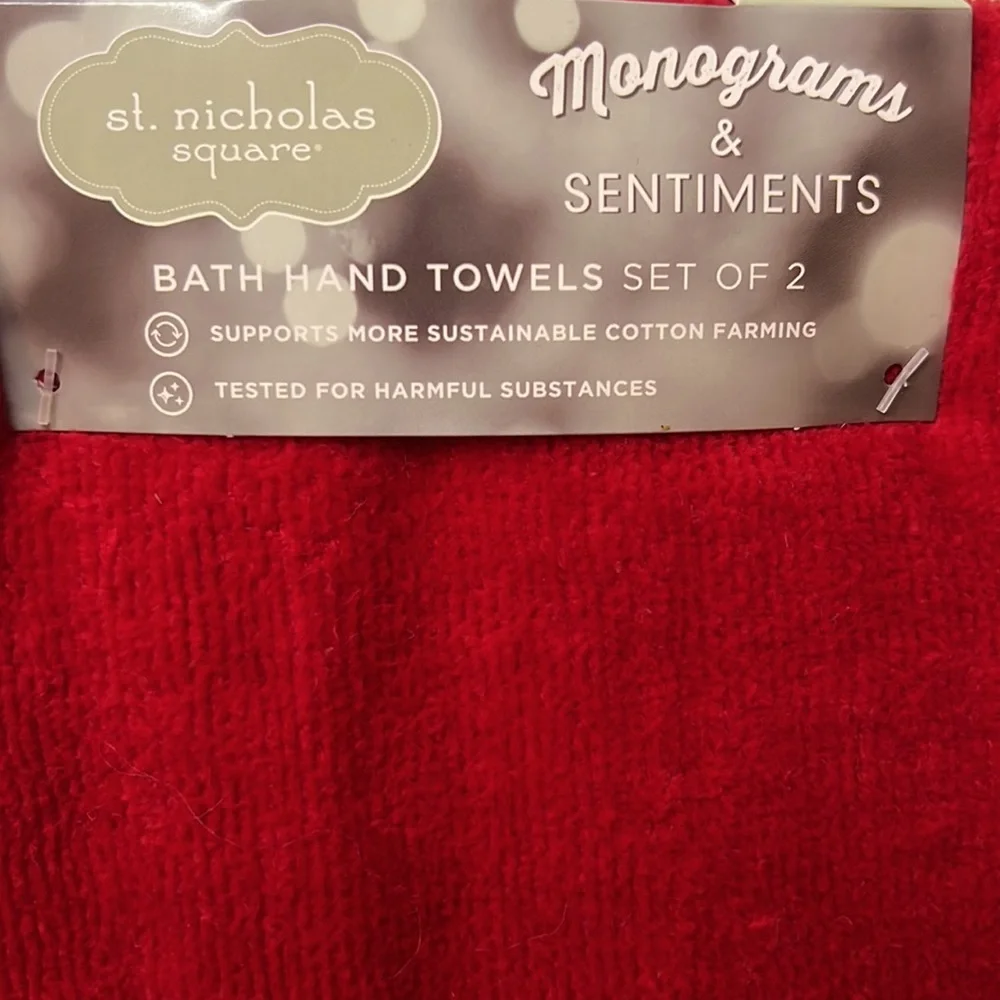 Red bath hand towels